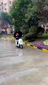 Áo Mưa Đi Xe Máy Cho Mẹ và Bé Nửa Trước Trong Suốt Kém Kính Chắn Mưa Che Phủ Toàn Thân