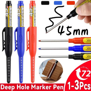 3 chiếc Ngòi dài khoan lỗ sâu 45mm đa năng Bút Đánh Dấu chống thấm nước cho phòng tắm chế biến gỗ có thể thêm mực Đầu Cỡ dài bút thợ mộc