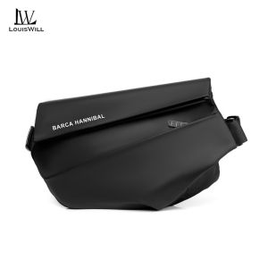 LouisWill Men Bag Functional Chest Bag Crossbody Bag Zipper Bag Sports Bag Waterproof Anti-Thief Sling Bag Casual Bag Street Shoulder Bag Messenger Bag Versatile Fashion Chest Bag Portable Travel Bag Work or Business Bag for Office School Outdoor Travel S