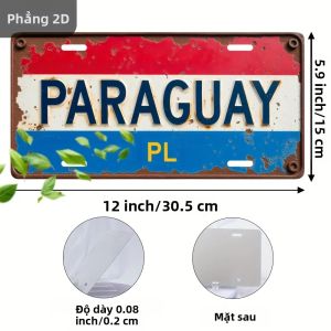 CIFbuy | Biển Hiệu Phẳng Sọc Cổ Điển In 2D Mạ Kim Loại Trang Trí Quà Lưu Niệm Tranh Treo Tường Cho Nhà Để Xe Trang Trí Nhà Cửa