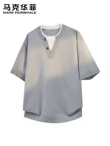 Mark Fairwhale | Thin Summer Fashionable Versatile Faux Two-piece T-Shirt for Men
