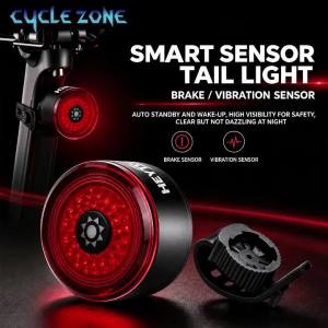 CYCLE ZONE | Smart Brake Bicycle Rear Light Intelligent Sensing MTB Bike Tail Lamp Night Riding Safety Warning Taillight Cycling Accessories
