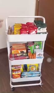 Kệ nhựa 3 tầng | Xe đẩy nhựa cho spa bỉm sữa đủ màu