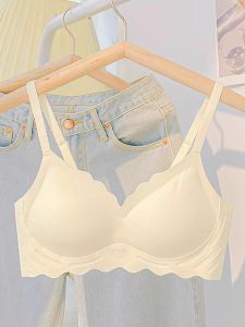Wireless Seamless Bra Womens Summer Thin Cup Gathered Small Chest Illusory Sports Bra Comfortable Backless Underwear