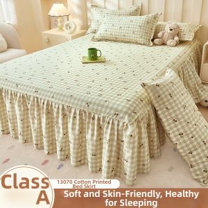 NAIYOUCHENG | Princess Style Cotton Printed Bed Skirt Non-Slip