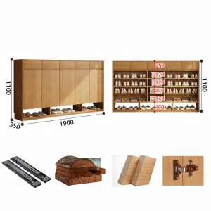 Large Capacity Wooden Shoe Cabinet