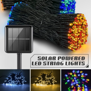 22M/12M/7M/5M LED Solar Christmas String Lights 200/100/50/20 LED Outdoor Waterproof Garland Festoon Fairy Lights Christmas Wedding Decoration for Home Garden