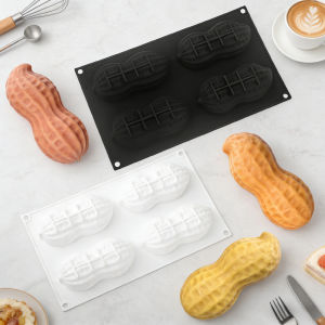 1 or 4-Cell Peanut Design Food Grade French Mousse Cake Mould Silicone Chocolate Mold Kitchen Dessert Bakeware Pastry Tools