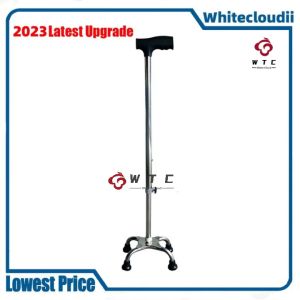 【WTC】70-87CM 8 Ajustable Heights Stainless Steel Walking Cane Safe Old Man Crutches Non-slip Telescopic T Handle Four Feet Convert Nordic Walking Stick Polse Canes for Elderly Walking Sticks