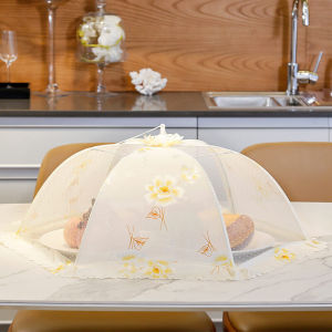 Foldable Dining Table Cover Food Dustproof Umbrella Shape Kitchen Home Use Leftover Food Fly Proof Bowl Cover European Style