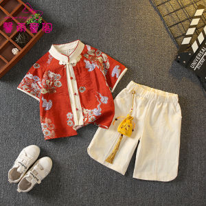 XINYUTONGGE | Chinese Traditional Style Childrens Summer Clothing Set