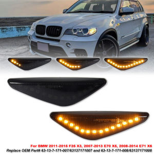 2pcs Car Side Indicator Marker Amber LED Repeater Light Lamps For BMW X3 F25 X5 E70 X6 E71 E72 Sequential Turn Signal Lights