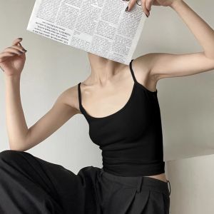 Slim Fit American Style Grey U-Neck Camisole Top