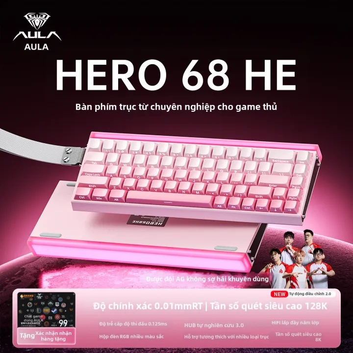AULA | Bàn phím cơ Hero68he switch từ tính chuyên dụng cho Gaming FPS | BigBuy360 - bigbuy360.vn AULA | Bàn phím cơ Hero68he switch từ tính chuyên dụng cho Gaming FPS | BigBuy360 - bigbuy360.vn