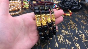 Piyao Bracelet 2023 Feng Shui Black Obsidian Gold Wealth Bracelet - Pixui Obsidian Lucky Charms Money Magnet Bracelet Year 2023 (Original high quality.) BIRTHDAY PROMO MEGA SALE