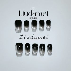 Handmade Nail Art Tips Cat Eye White Enhancing Ins Style Pure Handmade Nail Chips Elegant Wearable False Nails Any Skin Type