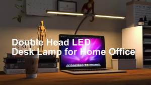 Double Headed Clip LED Desk Lamp PC Monitor Light Adjustable Brightness Angle USB Power Supply for Reading Studying Office Work