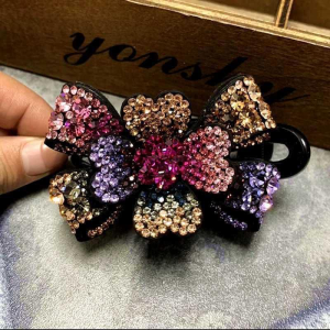 Elegant Butterfly Knot Duckbill Clip with Sash Three-Tooth Hairdressing Versatile Fashionable Hair Accessories High-End
