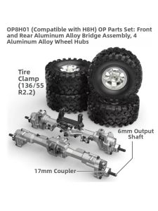 MJX R/C Technic | Phụ Kiện Hợp Kim Nâng Cấp cho Xe RC 1/8 Cầu và Trục Bánh xe kim loại