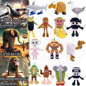 Italian Brainrot Tung Tung Tung Sahur Plush Toys 22-30cm Tungtung Sahur Tralalero Tralala Shark Plush Soft Stuffed Toy Doll Gift