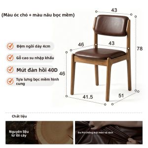 NAIJIA | Ghế Ăn Bọc Lưng Phong Cách Hiện Đại Giữa Thế Kỷ & Tối Giản
