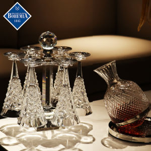 Czech Bohemia Imported Crystal Glass Classical High Foot Red and White Wine Cup Wine Set Decanters Kit