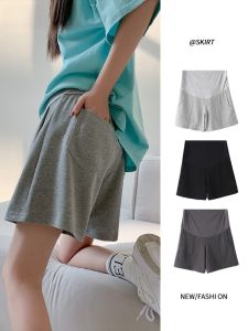Maternity Shorts Summer Outdoor Wear Casual Thin Wide Leg Pants plus Size Summer Clothes for Pregnant Women Cotton Polyester