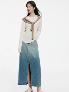 Yigue | Slim Fitting Round Neck T-Shirt for Spring Thin Long Sleeve Casual Style