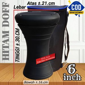 Darbuka Kayu Mini Hitam Dof 6 inch Power Beat Hitam
