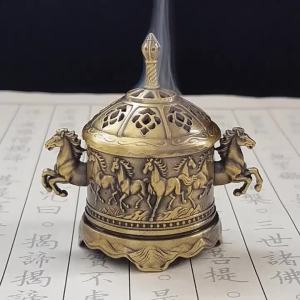 Lư Hương Hợp Kim Mini Chạm Khắc Rỗng Đốt Trầm Hương Thiền Định Dùng Cho Trà Đạo Trang Trí Nhà Cửa Thủ Công Bằng Nhựa Polyresin
