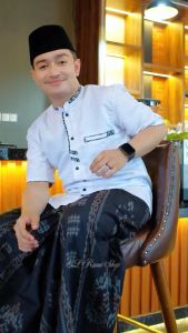 Baju  Kemeja Koko Pria Lengan Pendek Elrumi Fashion Muslim Pria Motif Anos Batik Bisa Cod