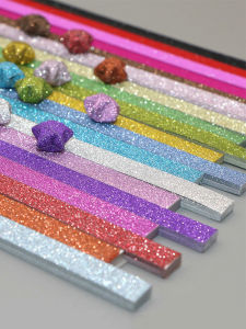 Colorful Cardstock Flashing Handwoven Star Paper Strip Bright Powder Wish Star Craft DIY Material Paper Strip Flashing Star