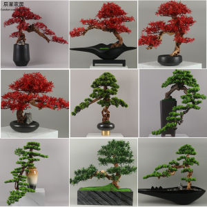 New Chinese Zen Style Artificial Pine Tree Landscape Hotel Corridor Sample Room Entrance Flower Stand Real Estate Decorations