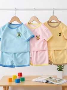 Breathable Comfort Childrens Short Sleeve Sport Set 2 Pieces
