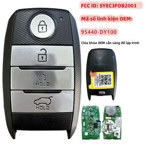 KEYECU OEM Chìa Khóa Thông Minh Không Cần Chìa Khóa FOB 4 Nút 433 MHz 6A Chip Cho KIA Carens 2022 2023 - P/N Chính Hãng 95440-DY100