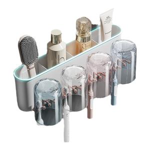 Automatic Wall-Mounted Toothpaste Squeezer Holder Brush Rack No-Punching Needed New 2025 Model Storage Shelf Toothpaste Dispenser