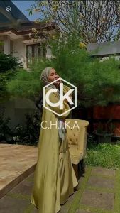 ZHEANA Outer Set: Gamis Desain Chic & Shimmer 100% REALPIC