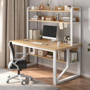 Modern Minimalist Study Desk with Bookshelf Integrated Simple Writing Learning Computer Desk Gift Box Pad Trolley Student Table