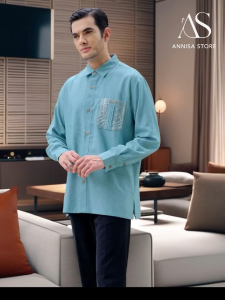 BAJU ATASAN PRIA KEMEJA LENGAN PANJANG HAITWO ABIZAR SKY WAY