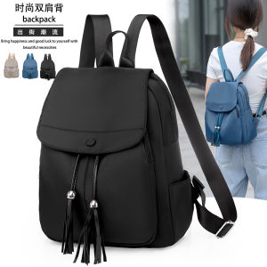 Oxford Cloth Dual Shoulder Bag Womens Travel Lightweight Pure Color Flip Cover Backpack Korean Style Fashionable Small Bag