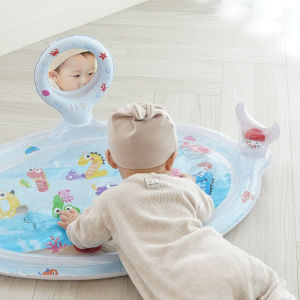 [Malang Honey] IBLIN Tummy Time Baby Water PlayMat Tactile Play with Mirror & Colored Bells for Baby 0-3 years old 84cm*56cm
