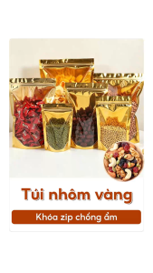 [50 cái/gói] Túi khóa kéo vàng một mặt thích hợp đựng thực phẩm đồ trang sức túi khóa kéo tự hỗ trợ đáy đa năng chất lượng cao giá thành thấp sẵn sàng giao hàng ngay