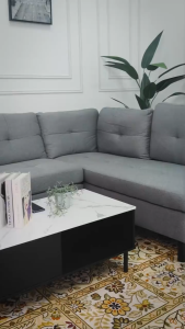 FINSSO Gladiolus Premium L Shape Sofa with Chaise / Modern 4-Seater Comfort & Style / 4 Seater Sofa