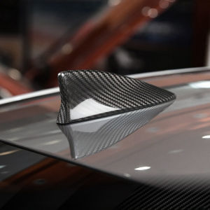 Waterproof No Drilling Carbon Fiber Car Shark Fin Antenna Shark Fin Roof Aerial Radio FM/AM Decorate Aerial Stronger Signal