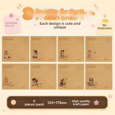 ZEEGO | Retro High-End Exquisite Cats-themed Envelope & Letter Writing Kit