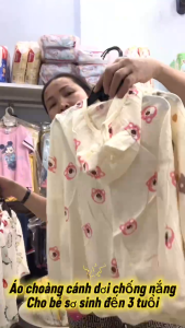 Áo choàng chống nắng cho bé Chất vải Xô Muslin siêu mềm mịn Áo choàng cánh dơi có mũ cho trẻ em từ 0-3 tuổi from tto