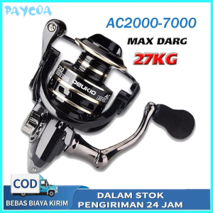 CORALOV DEUKIO Reel Pancing Full Besi Ril Pancing Reel Pancing AC2000-AC7000 Alat Pancing Mini Reel Pancing 12KG Maksimum Tarikan 5.2:1 Kecepatan Tinggi Kumparan Logam Ikan Mas SHIMANO Reel Pancing Air Asin Reel Pancing untuk Putaran COD