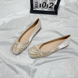 Retro Chinese Style Square Head Thick Heel Single Shoes Soft Bottom Cheongsam Shoes Large Size Hanfu Shoes Tokabee Fashion Brand