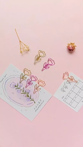 Colorful flower paperclip metal paperclip rose bookmark book clip