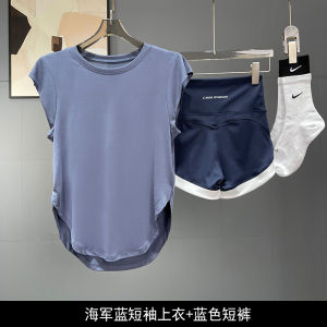 Womens Integrated Sports Bra Yoga Clothes Short Sleeve Quick Dry Running Shorts Fitness Suit Summer New Arrival Gym Set